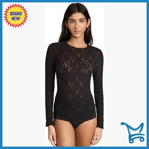 Sheer Lace Long Sleeve Top Fitted Snap Closure Sexy Pajama